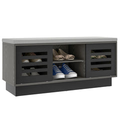 Shoe Storage Bench with 6 Compartments and 3 Adjustable Shelves