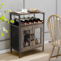 Industrial Sideboard Buffet Cabinet with Removable Wine Rack