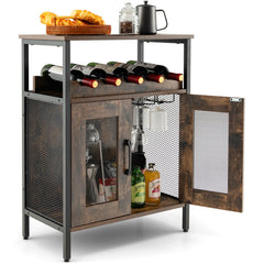 Industrial Sideboard Buffet Cabinet with Removable Wine Rack