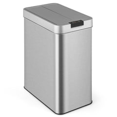 13.2 Gal Stainless Steel Frame Slim Kitchen Trash Can with Wing Lids