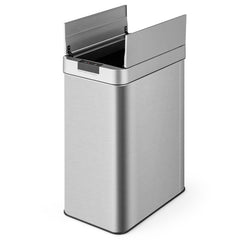 13.2 Gal Stainless Steel Frame Slim Kitchen Trash Can with Wing Lids