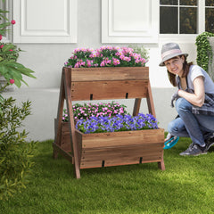 Freestanding Vertical Raised Garden bed with 3 Wooden Planter Boxes