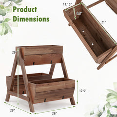 Freestanding Vertical Raised Garden bed with 3 Wooden Planter Boxes