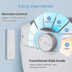 One-Piece Smart 1.16 GPF Elongated Bidet Toilet Seat with Night Light