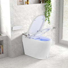 Elongated Smart Bidet Toilet Heated Seat Sensor Auto