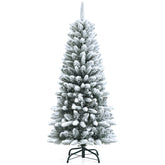 4.5/6.5/7.5 Feet Snow-Flocked Christmas Pencil Tree with Mixed Tips