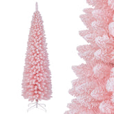Snow Flocked 5/6/7/8 FT Artificial Pink Xmas Tree with 328/460/635/1000 Branch Tips
