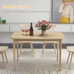 48 Inch Solid Wood Dining Table with Rubber Wood Supporting Legs for Kitchen Dining Room