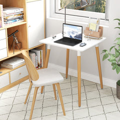 Square Dining Table with Adjustable Foot Pads for Dining Room Kitchen