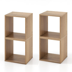 2 Cubes Stackable Bookcase for Living Room and Study
