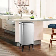 13.2 Gallon Stainless Steel Trash Can with Stay-on Lid and Soft Closure