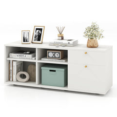 Storage Cabinet TV Console Cabinet with 2 Drawers and 4 Cubes for Entryway Living Room