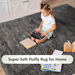 5 x 7 Feet Modern Rectangular Soft Shag Area Rug for Living Room Bedroom