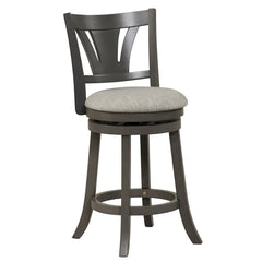 26.5/30.5 Inch Swivel Bar Stool with Backrest Soft Cushioned Seat and Footrest Gray