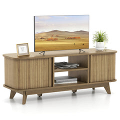 TV Stand for 55-Inch TV Media Console Table with Dual Sliding Doors