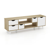 TV Stand for TVs up to 55鈥 Television Cabinet聽w/ 4 Drawers & 2 Open Shelves
