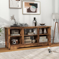 TV Stand for up to 65 Inch Flat Screen TVs with Adjustable Shelves for 18 Inch Electric Fireplace (Not Included)