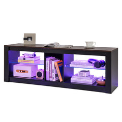 Modern TV Stand with LED Light and Adjustable Shelves for TVs up to 65 inch
