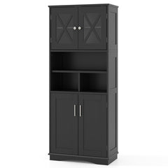 Tall Bathroom Cabinet Large Floor Storage Cabinet with Acrylic Doors and 3 Cubes