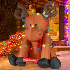 8.5 Feet Tall Christmas Inflatable Reindeer with 24 LED String Lights