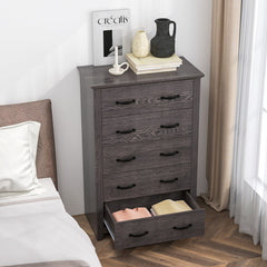 Tall Storage Dresser with 5 Pull-out Drawers for Bedroom Living Room