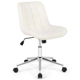 Teddy Fleece Armless Office Chair Makeup Vanity Chair