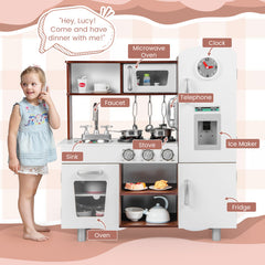 Kids Kitchen Playset with Realistic Sounds and Lights