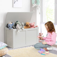 Safety Hinge Wooden Chest Organizer Toy Storage Box