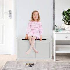 Safety Hinge Wooden Chest Organizer Toy Storage Box