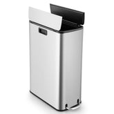 12 Gal Stainless Steel Trash Can with Soft-Closing Wing Lids