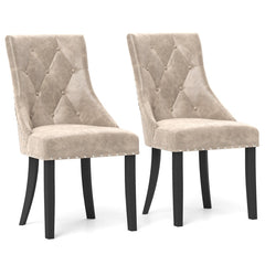 Tufted Wingback Upholstered Dining Chairs Set of 2
