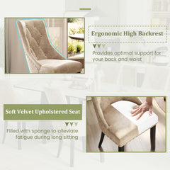 Tufted Wingback Upholstered Dining Chairs Set of 2