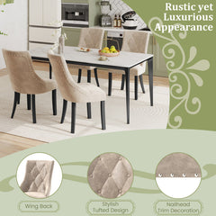 Tufted Wingback Upholstered Dining Chairs Set of 2