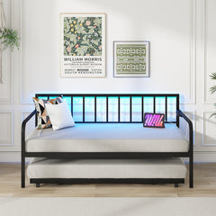 Twin Daybed with Charging Station and LED Lights