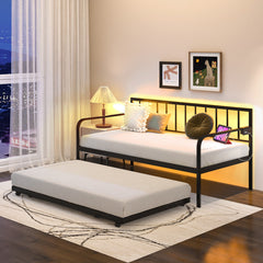 Twin Daybed with Charging Station and LED Lights