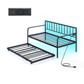 Twin Daybed with Charging Station and LED Lights