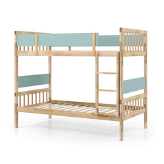 Twin Over Twin Bunk Bed with Ladder and Full-length Guardrails