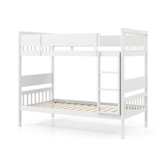 Twin Over Twin Bunk Bed with Ladder and Full-length Guardrails
