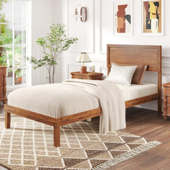 Twin/Full/Queen Size Bed Frame with Headboard and Wooden Slats Support