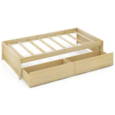 Twin Size Captain Bed with 2 Drawers and Slats Support