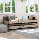 Twin Size 2-In-1 Daybed Frame with Pullout Trundle