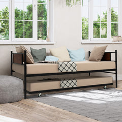 Twin Size 2-In-1 Daybed Frame with Pullout Trundle