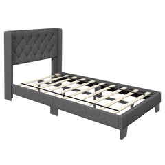 Twin/Full/Queen Size Modern Fabric Upholstered Platform Bed with Button Tufted Headboard