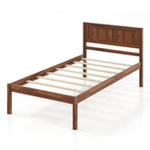 Twin/Full/Queen Size Bed Frame with Wooden Headboard and Slat Support
