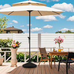 Water and Sand Filled Outdoor Umbrella Stand with Shell Texture and 3 Coupler Sizes