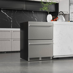 24 Inch Under Counter Dual Drawer Fridge with 37?-64? Temperature Range
