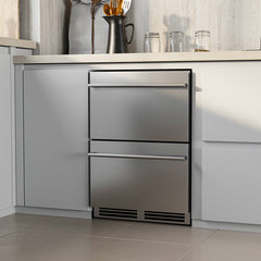 24 Inch Under Counter Dual Drawer Fridge with 37?-64? Temperature Range