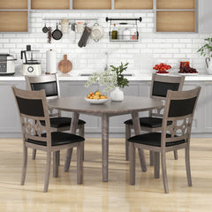 Upholstered Dining Chair Set of 2 with Padded Backrest and Seat