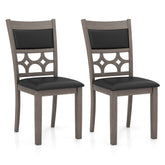 Upholstered Dining Chair Set of 2 with Padded Backrest and Seat