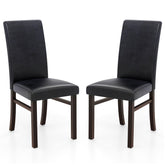 Upholstered Dining Chairs Set of 2 with Solid Rubber Wood Legs